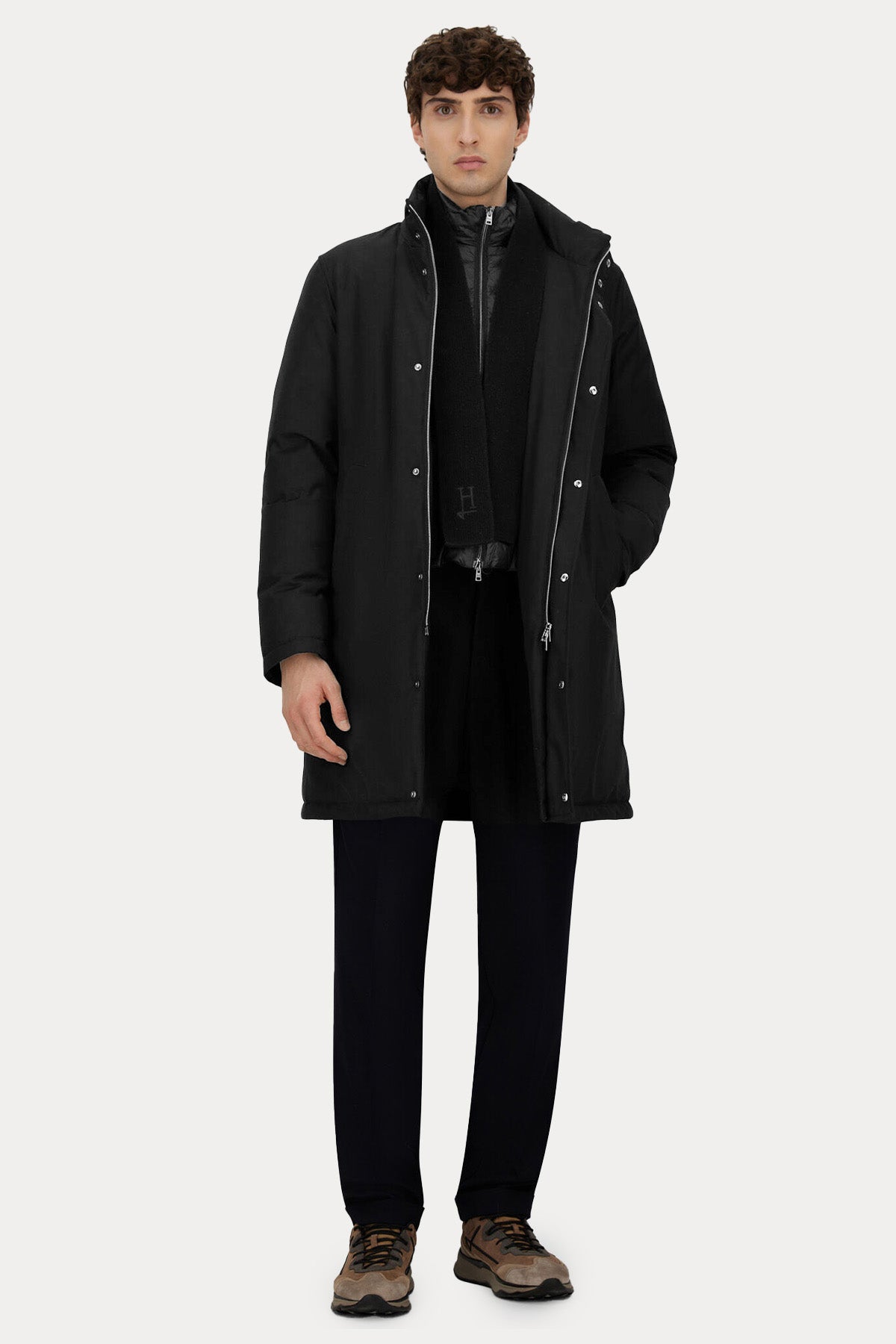 Herno Dik Yaka Demonte İç Parçalı Puffer Kaban