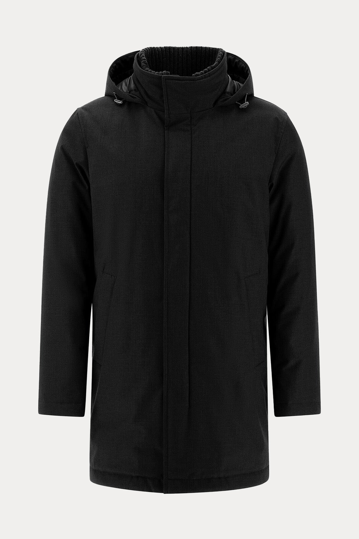 Herno Dik Yaka Kapüşonlu Puffer Kaban