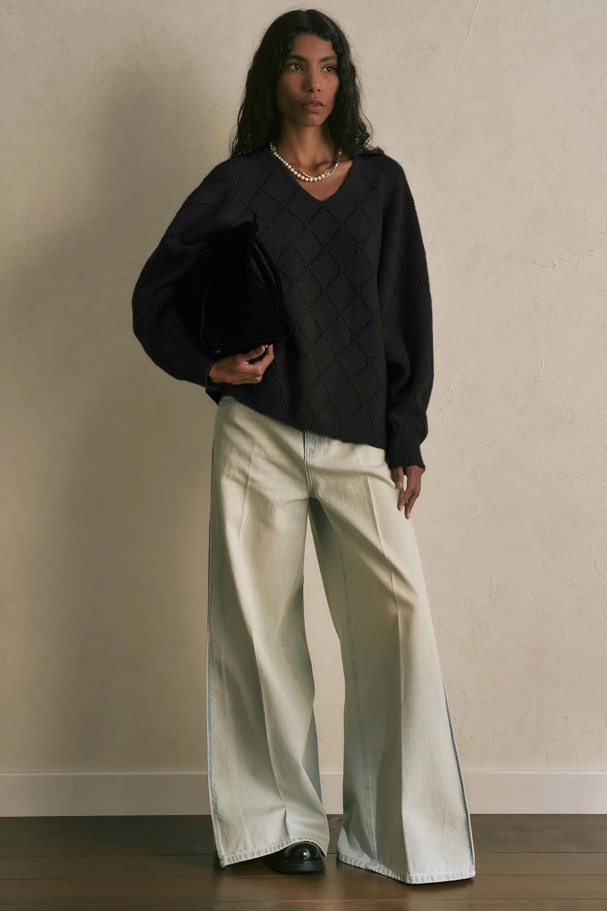 Semicouture Relaxed Fit V Yaka Kaşmir Örgü Triko