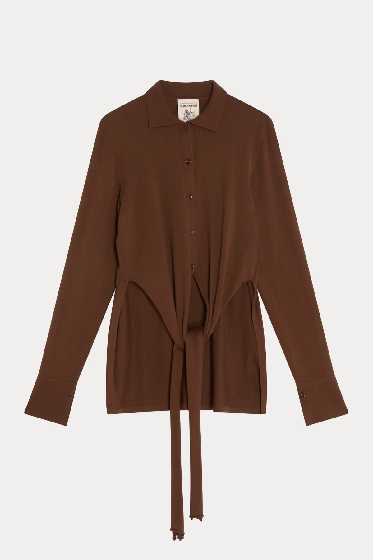 Semicouture Belden Bağlamalı Yün Triko Gömlek