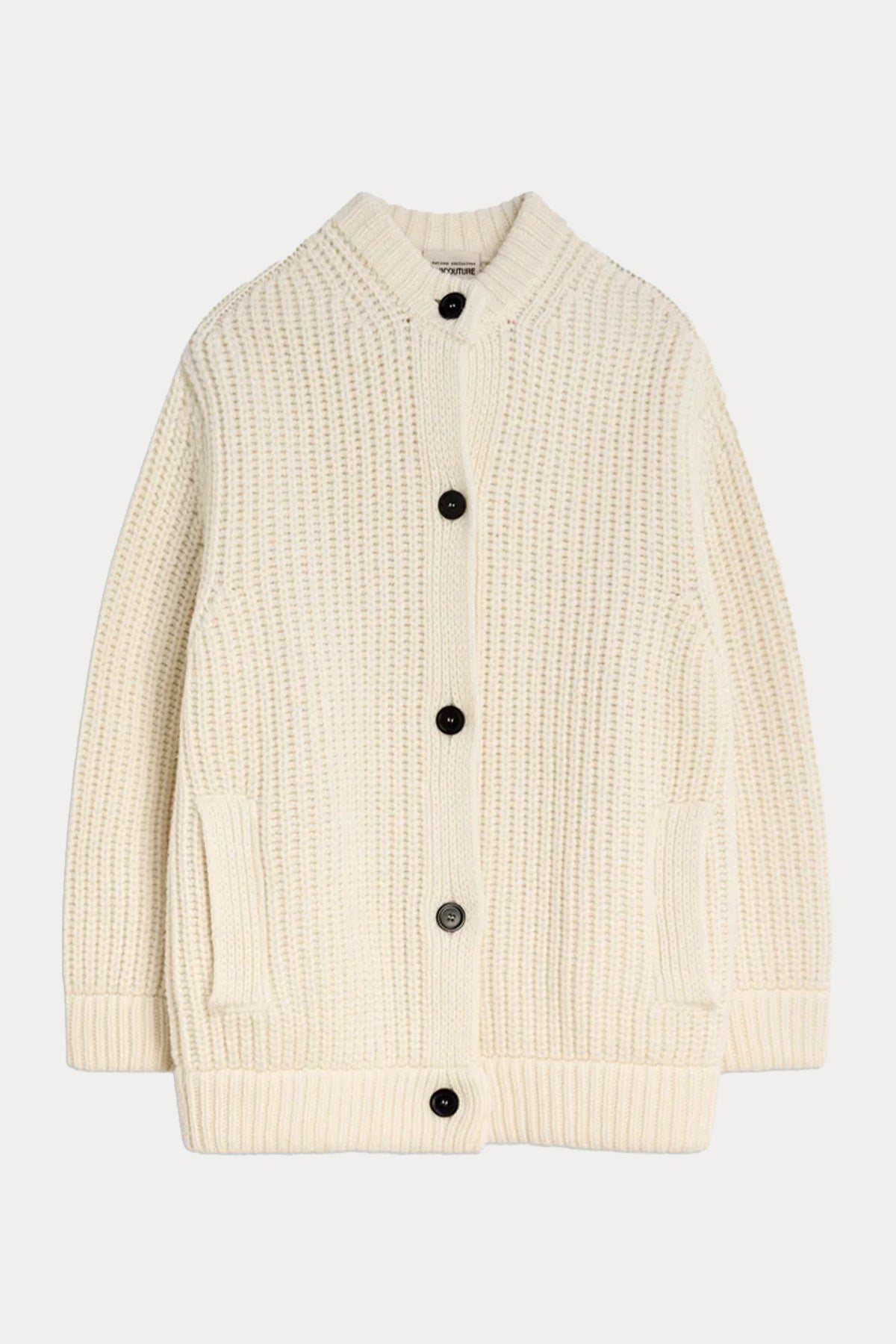 Semicouture Relaxed Fit Dik Yaka Örgü Yün Triko Ceket