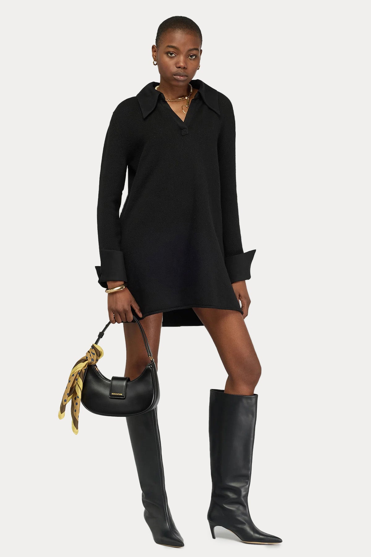 Semicouture Relaxed Fit Kaşmir Örgü Yün Mini Elbise