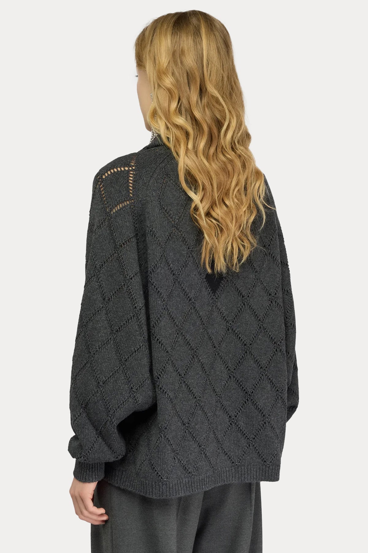 Semicouture Comfort Fit Jakarlı Örgü Kaşmir Triko Ceket-Ceket-Libas