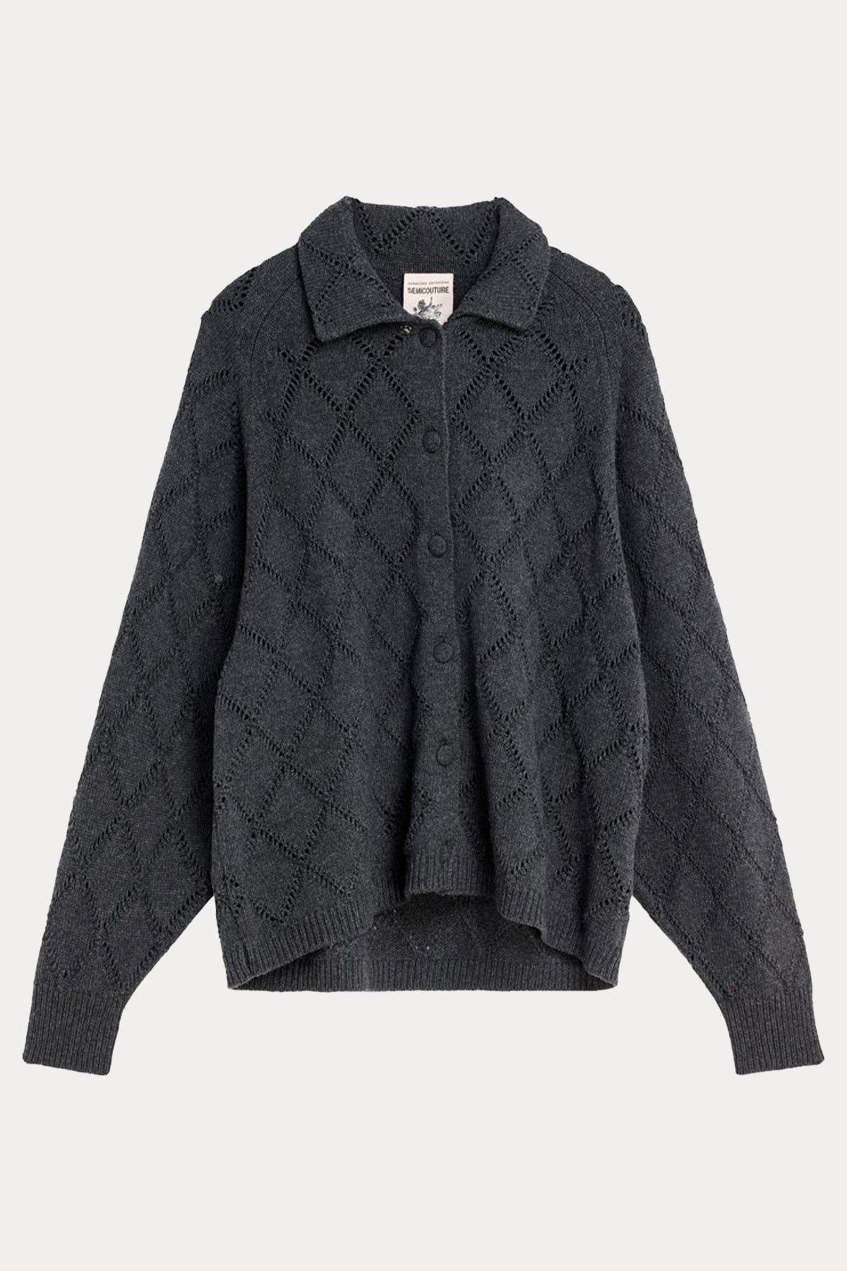 Semicouture Comfort Fit Jakarlı Örgü Kaşmir Triko Ceket