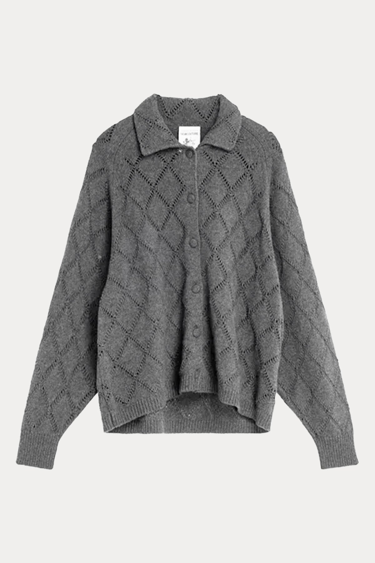 Semicouture Comfort Fit Jakarlı Örgü Kaşmir Triko Ceket