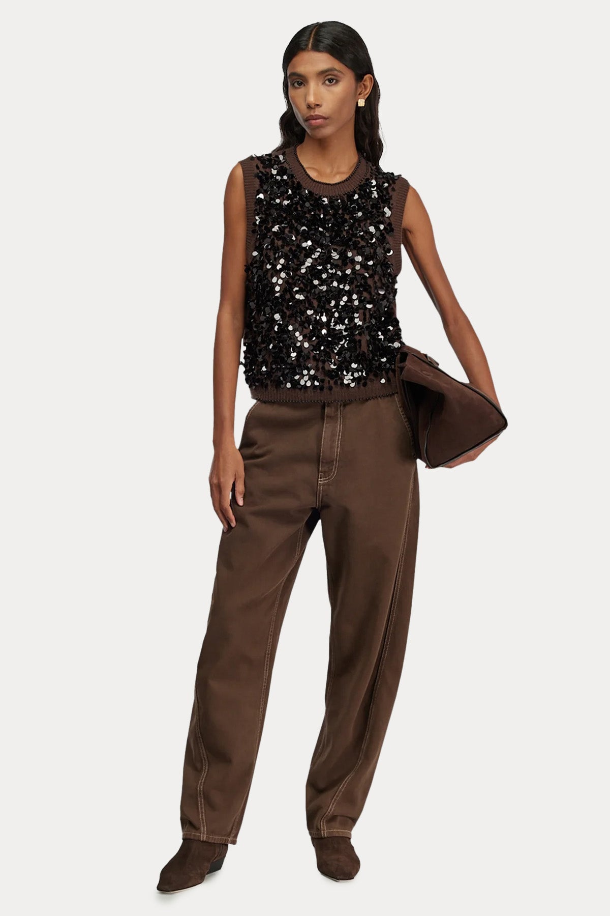 Semicouture Payetli Kaşmir Örgü Yün Triko