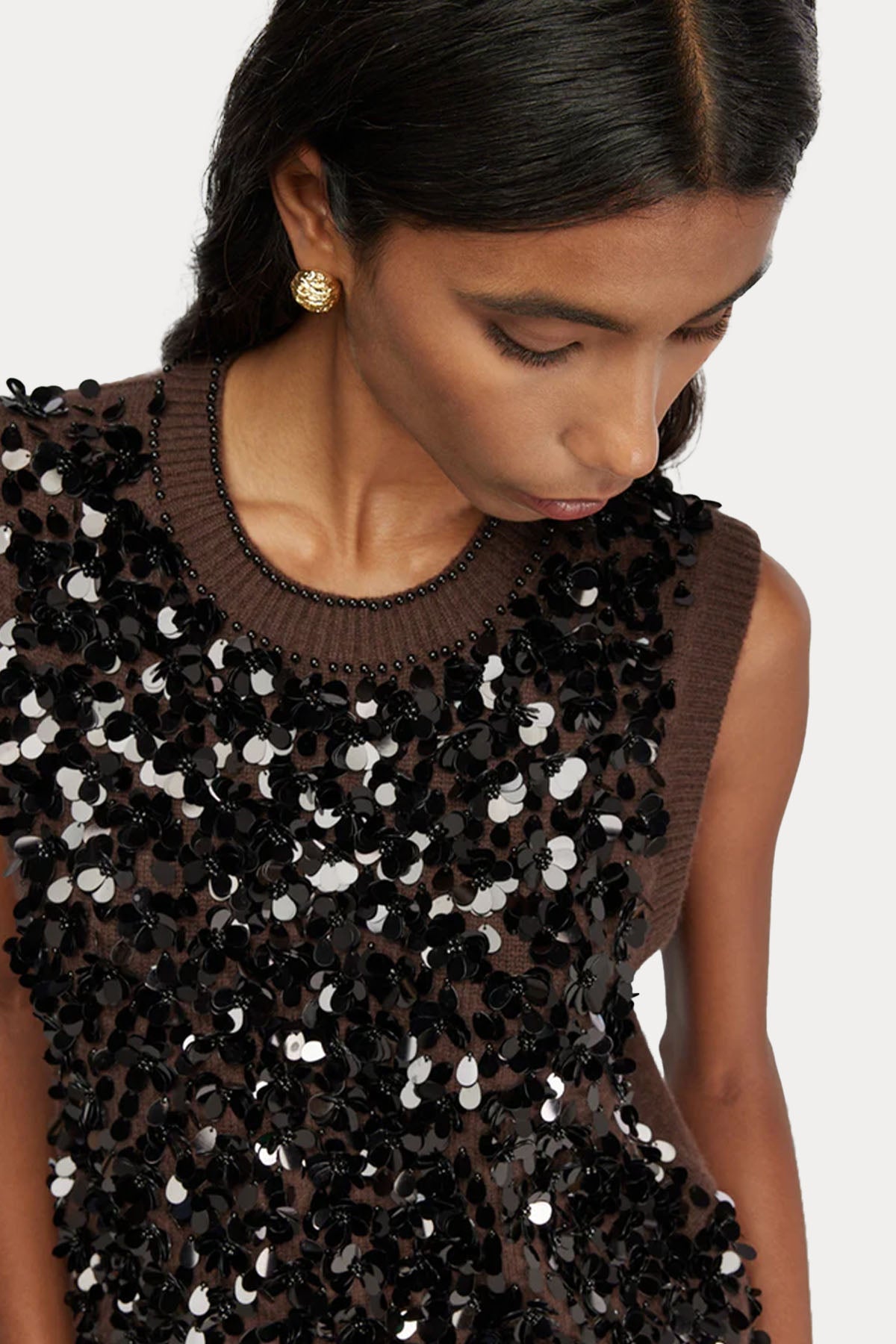 Semicouture Payetli Kaşmir Örgü Yün Triko