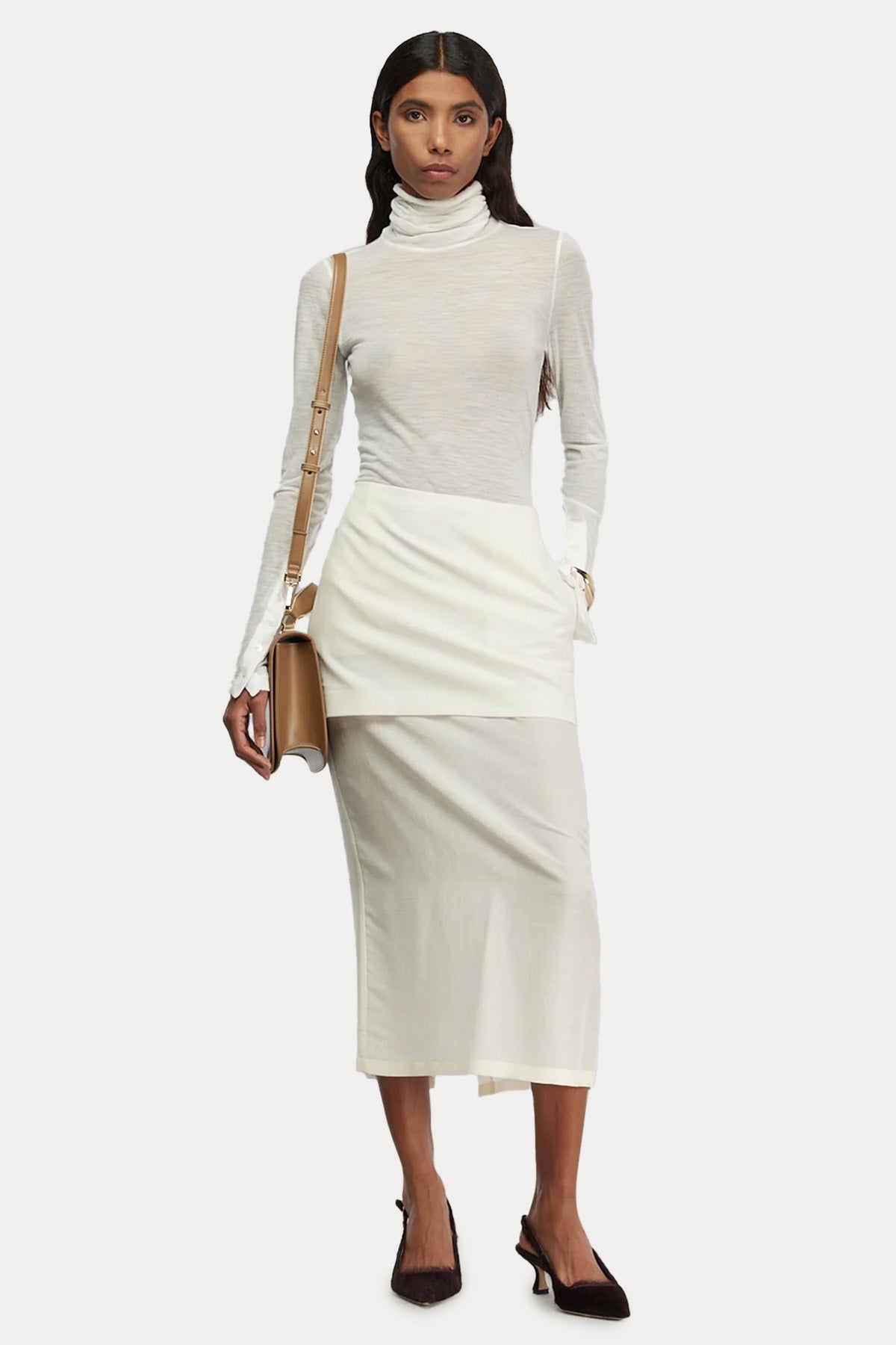 Semicouture Slim Fit Balıkçı Yaka İnce Örgü Yün Triko