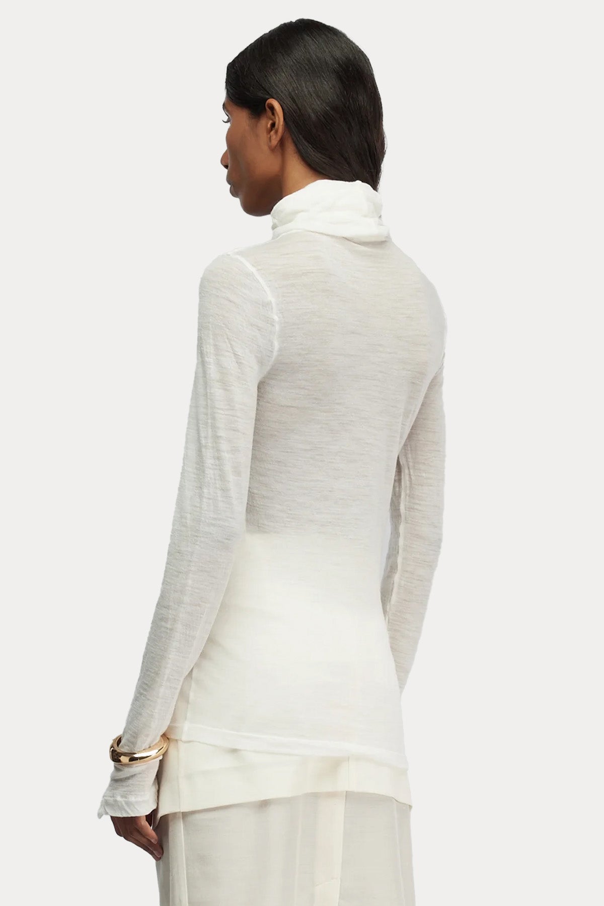 Semicouture Slim Fit Balıkçı Yaka İnce Örgü Yün Triko