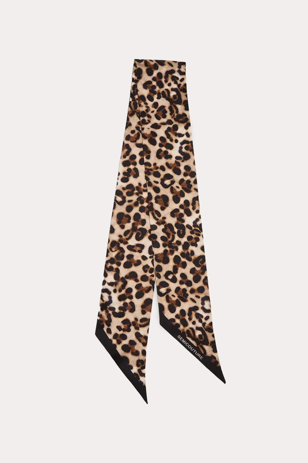 Semicouture Leopar Desenli İpek Fular