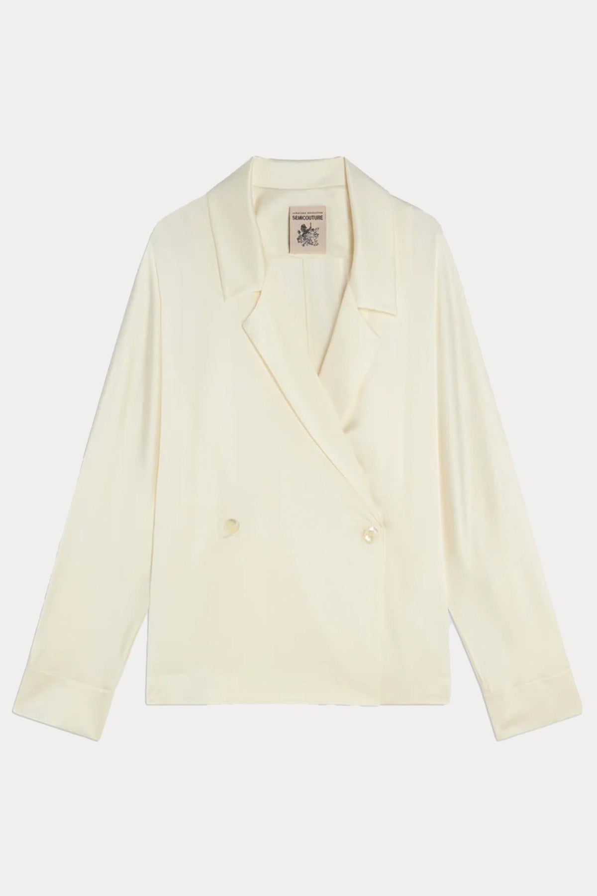 Semicouture Comfort Fit Kruvaze İpek Gömlek