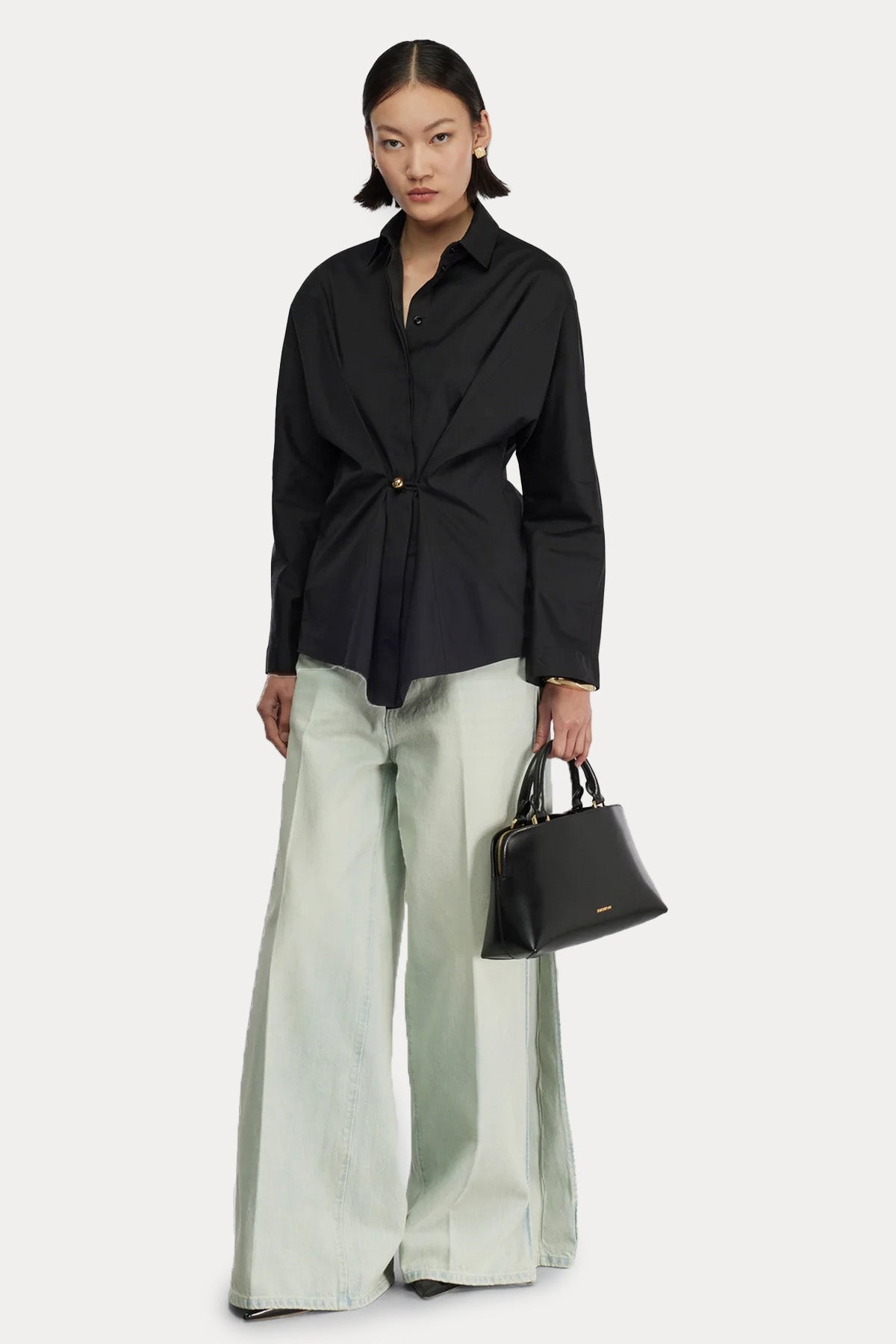 Semicouture Regular Fit Klasik Yaka Drape Gömlek