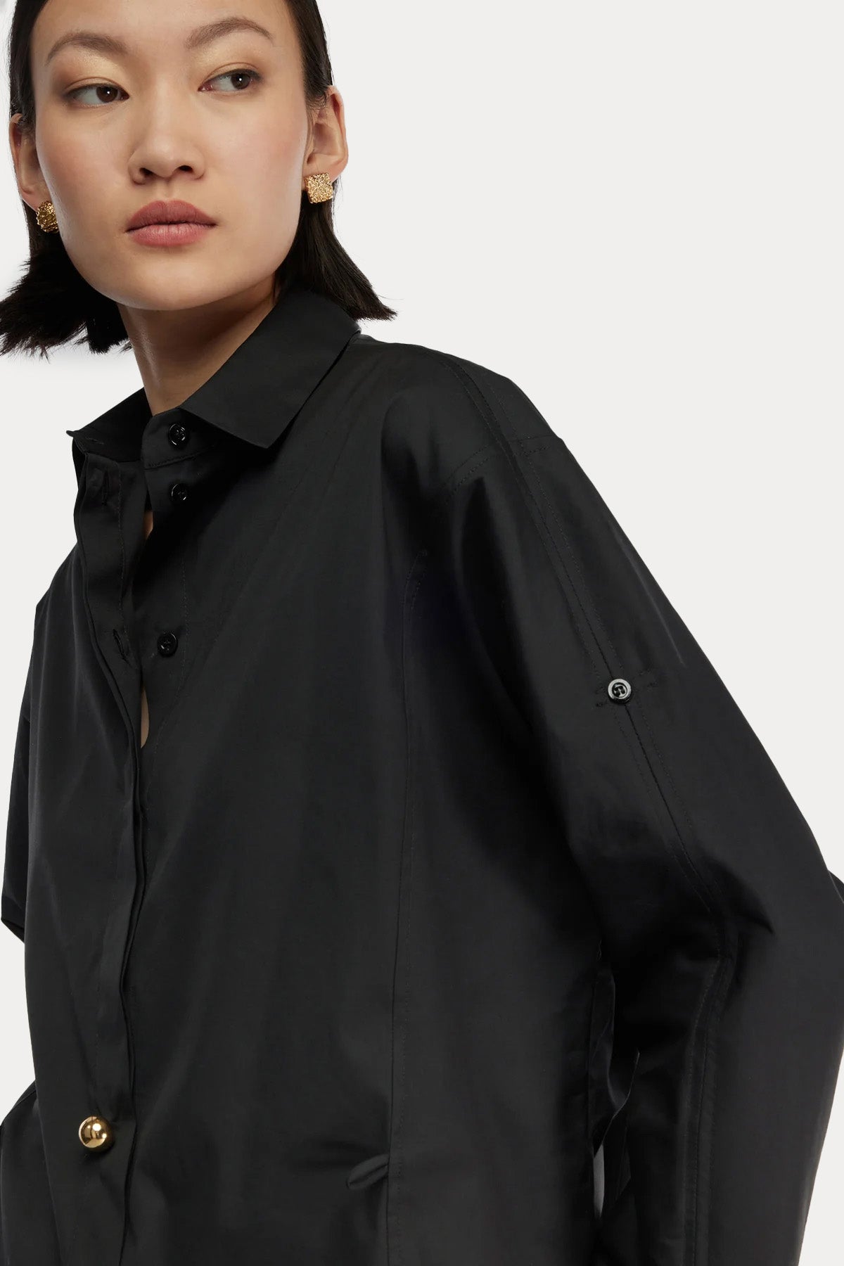 Semicouture Regular Fit Klasik Yaka Drape Gömlek-Gömlek-Libas