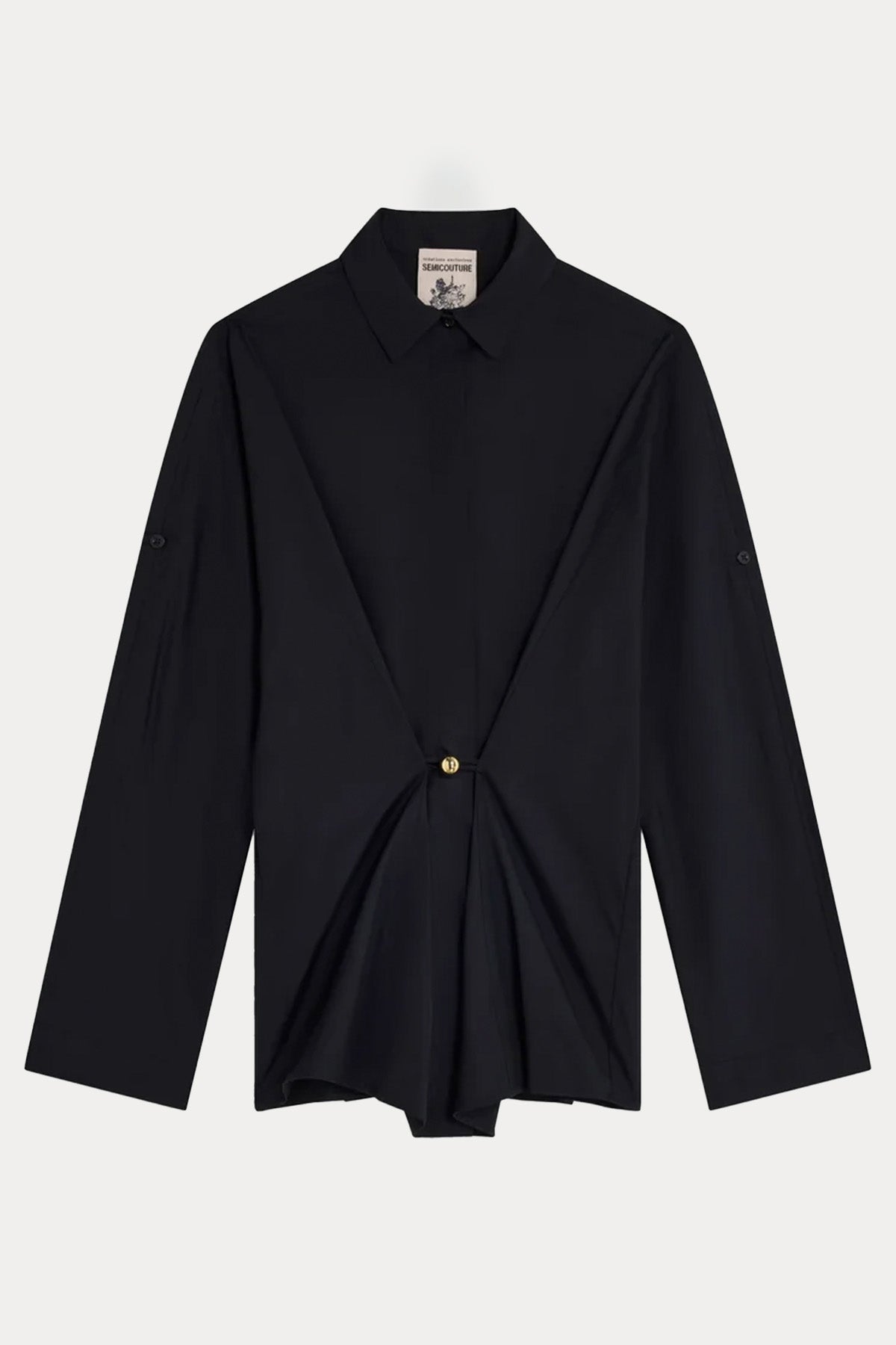 Semicouture Regular Fit Klasik Yaka Drape Gömlek