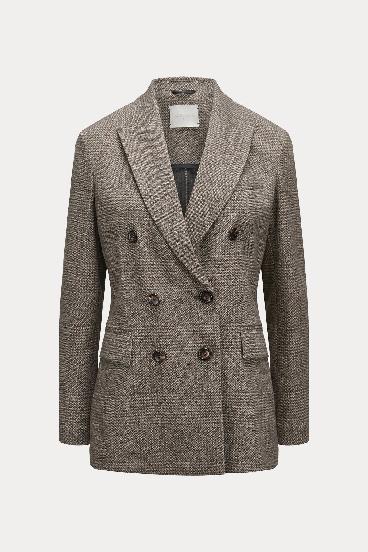 Circolo 1901 Regular Fit Ekose Desenli Kruvaze Blazer Ceket