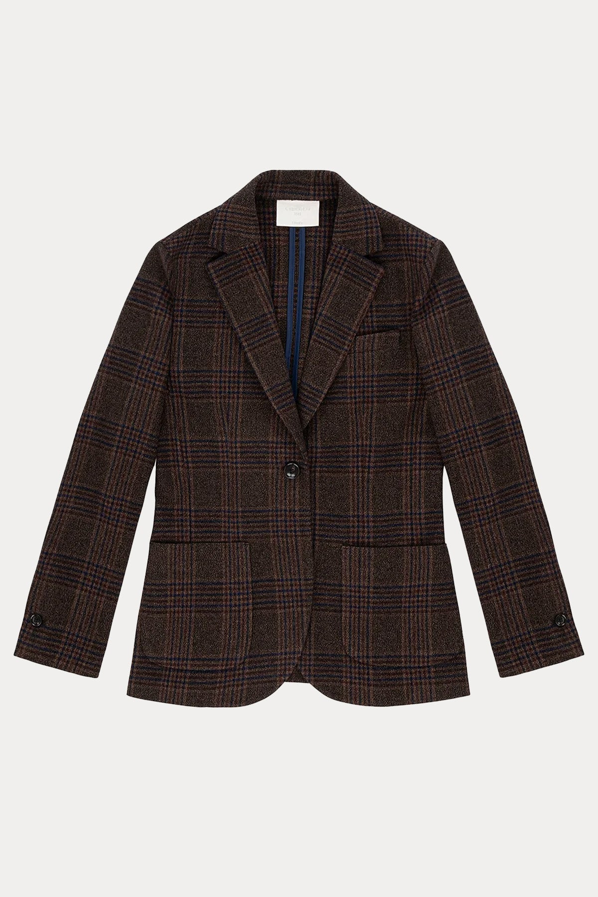 Circolo 1901 Slim Fit Kaşmir Ekose Desenli Yün Blazer Ceket-Ceket-Libas