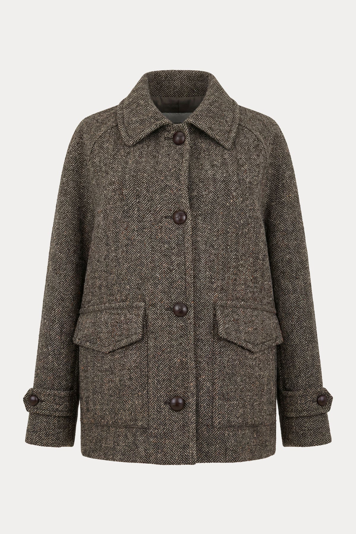 Circolo 1901 Regular Fit Kazayağı Desenli Yün Kısa Kaban