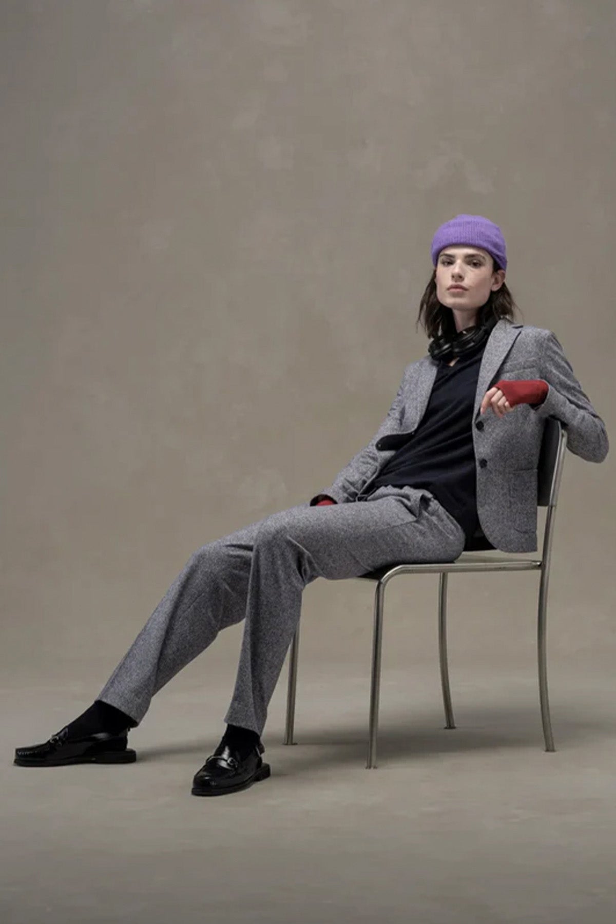 Circolo 1901 Carrot Fit Balıksırtı Desenli Beli Lastikli Streç Pantolon