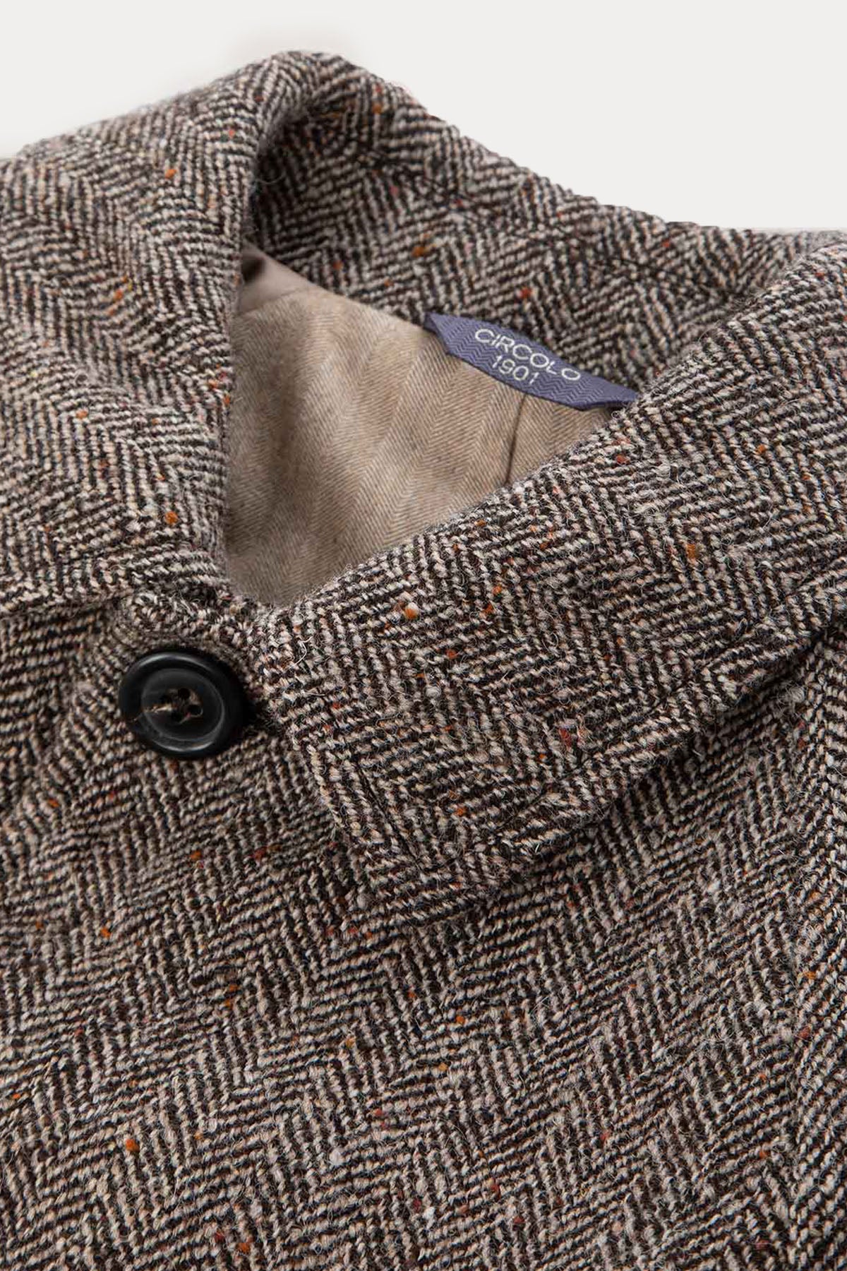 Circolo 1901 Regular Fit Balıksırtı Desenli Yün Kaban