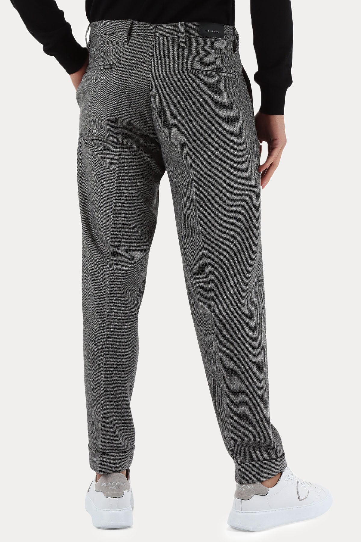 Michael Coal Carrot Fit Balıksırtı Desenli Tek Pile Kaşmir Yün Pantolon