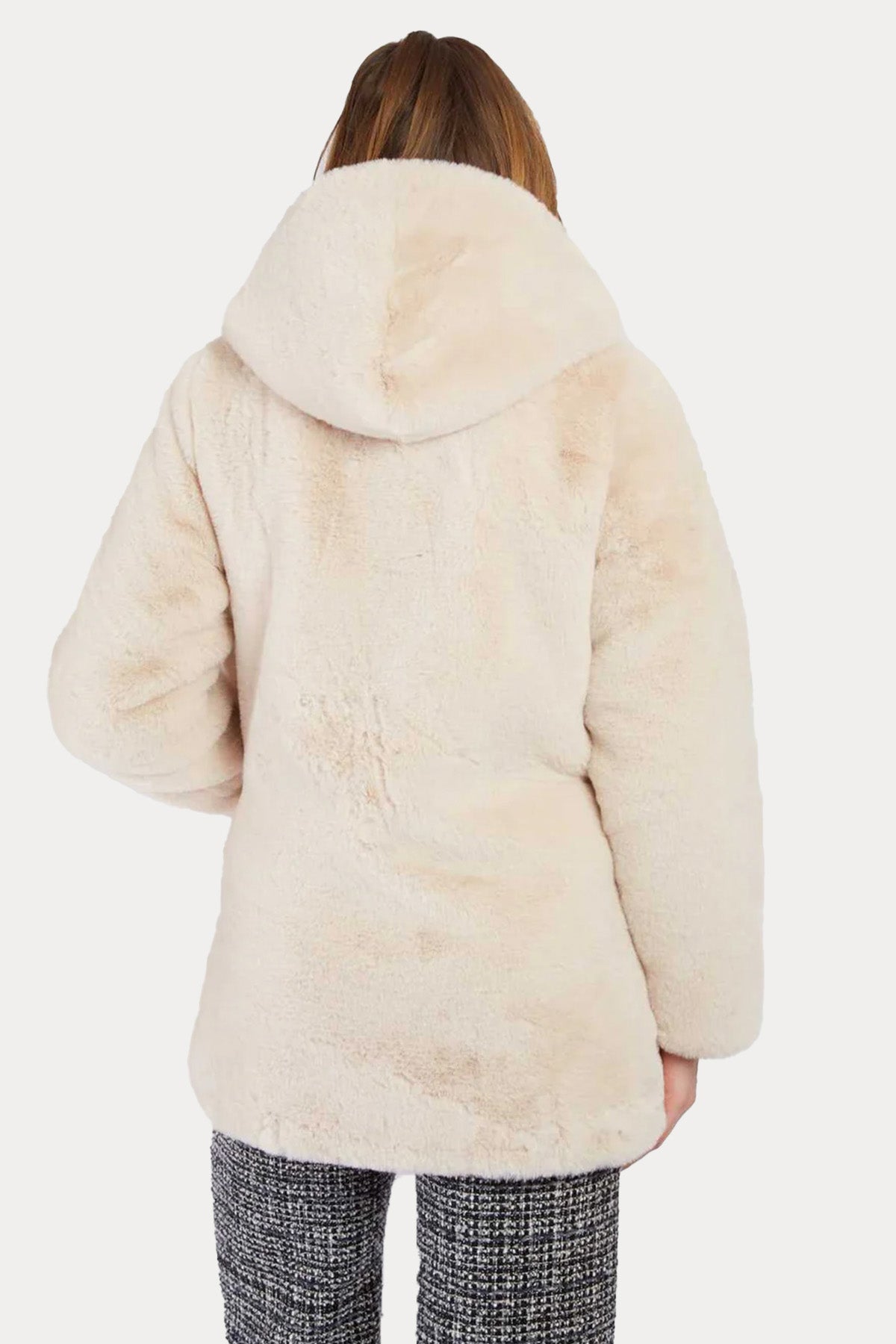 Rene Derhy Relaxed Fit Kapüşonlu Peluş Mont