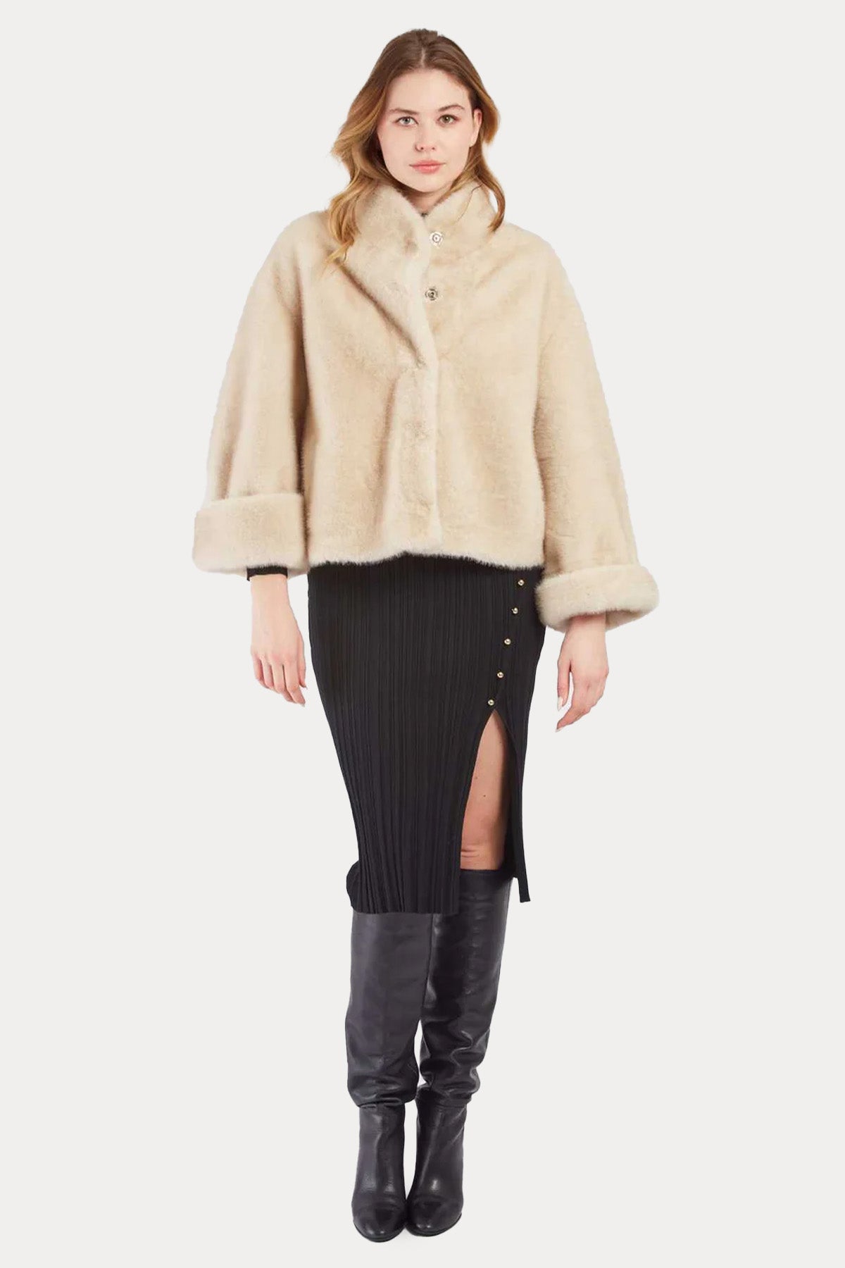 Rene Derhy Comfort Fit Dik Yaka Peluş Ceket