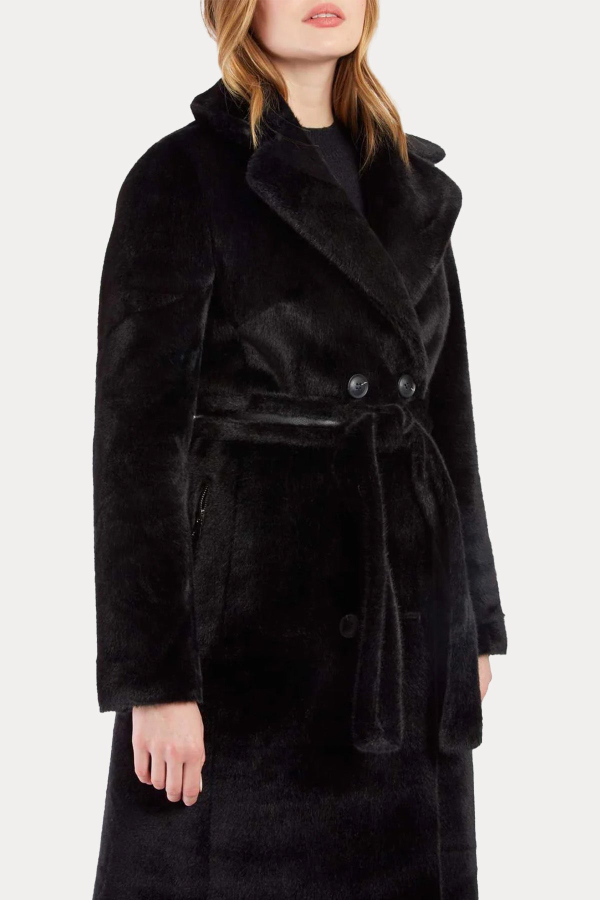 Rene Derhy Çift Taraflı Kruvaze Kemerli Kaban