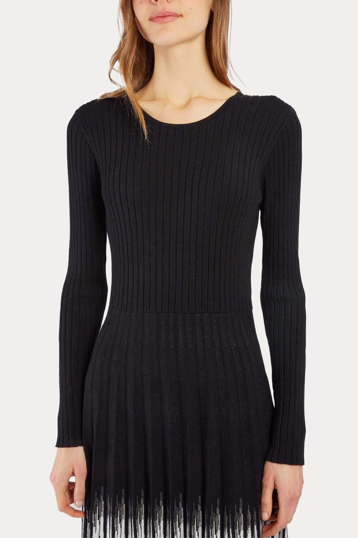 Rene Derhy Fitilli Pileli Örgü Midi Triko Elbise