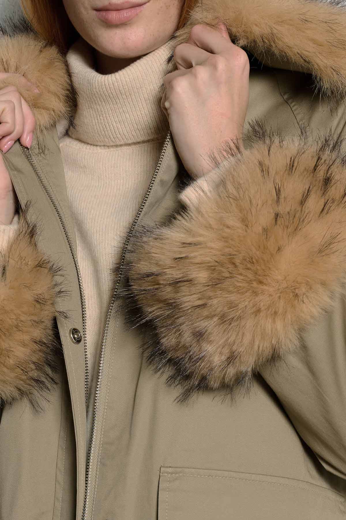 Berenice Gvita Comfort Fit Kürklü İçi Peluş Kaban