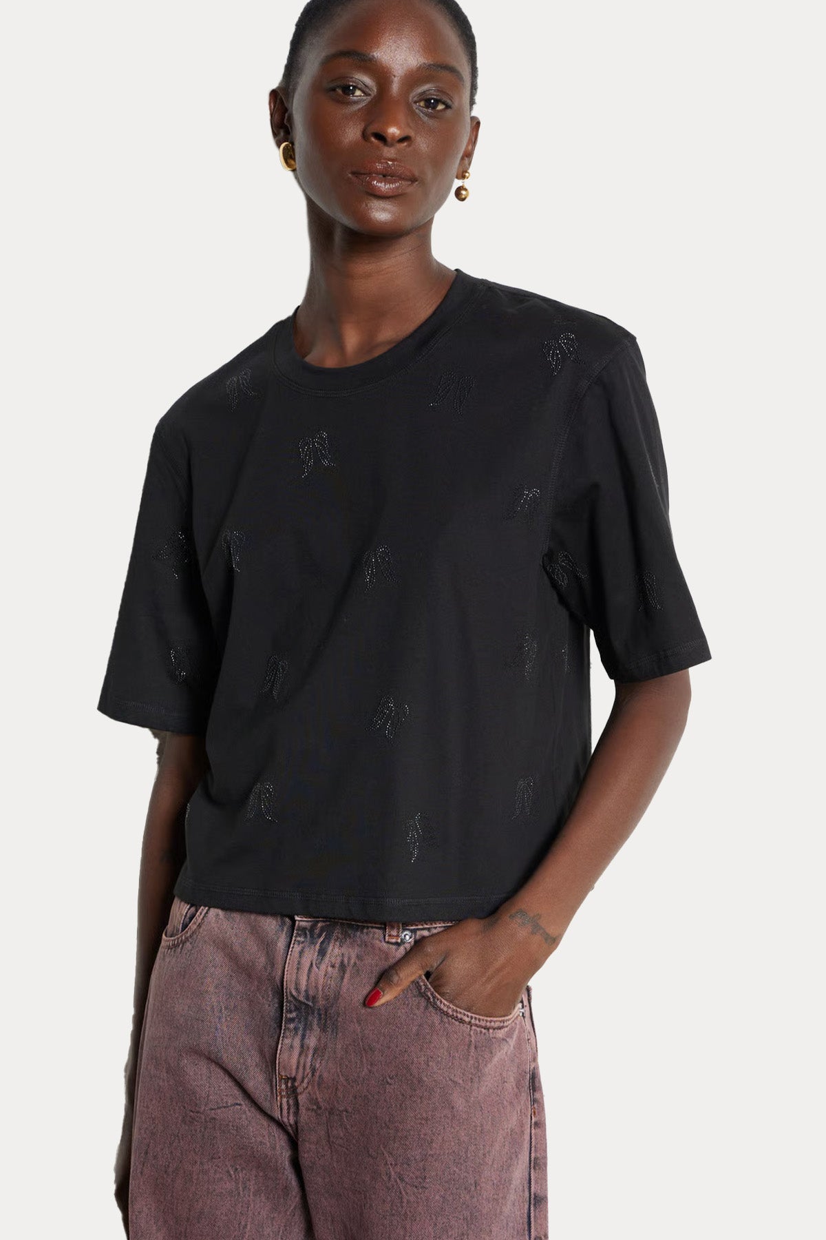 Berenice Wingsall Comfort Fit Kanat Desenli T-shirt