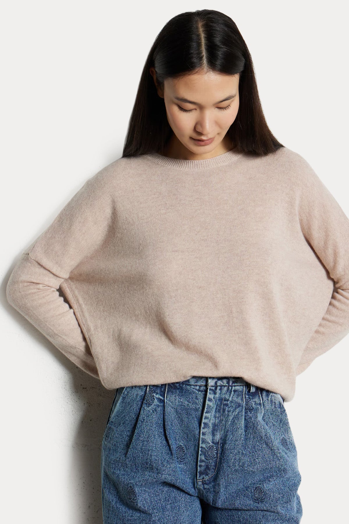 Berenice Mapolonia Comfort Fit Kanat Desenli İnce Örgü Kaşmir Yün Triko