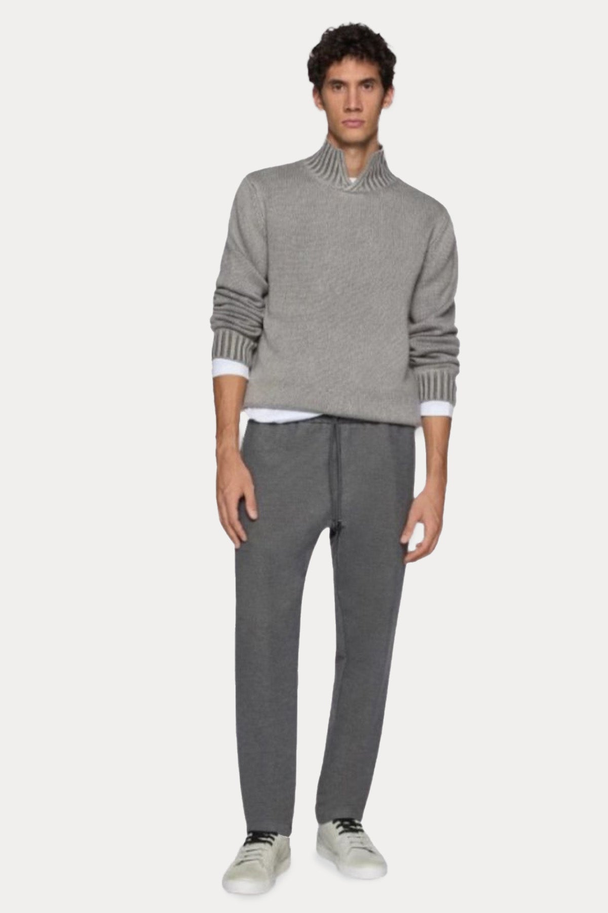 Dondup Relaxed Fit Beli Lastikli Yandan Cepli Yün Pantolon