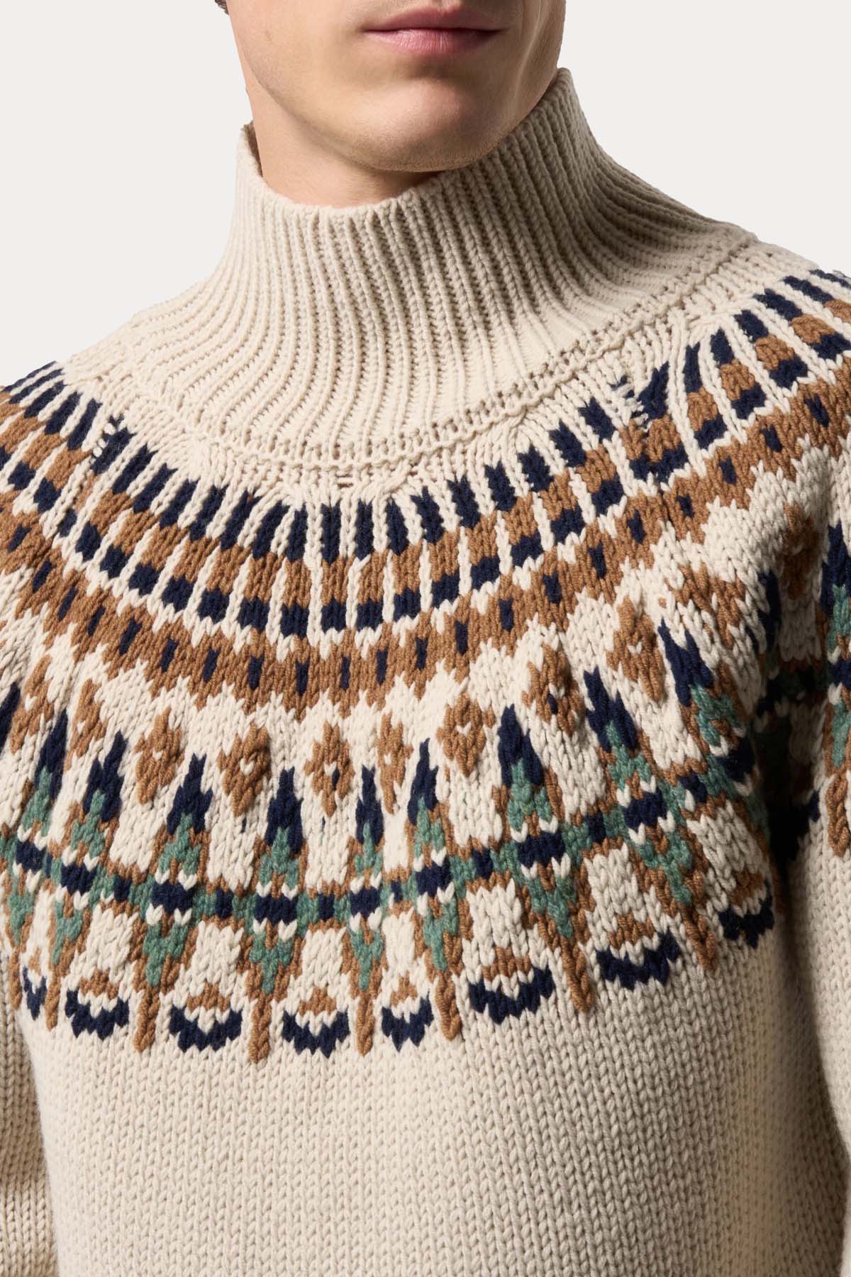 Dondup Relaxed Fit Balıkçı Yaka Örgü Yün Triko