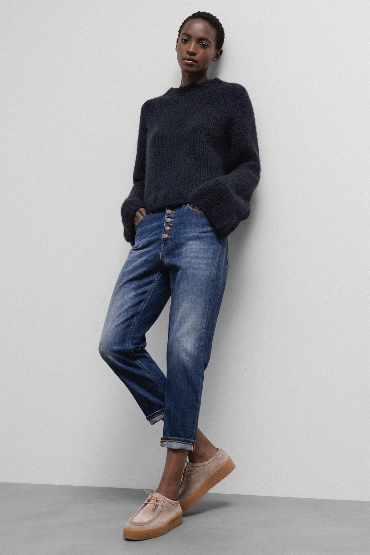 Dondup Koons Loose Fit Yüksek Bel Jeans