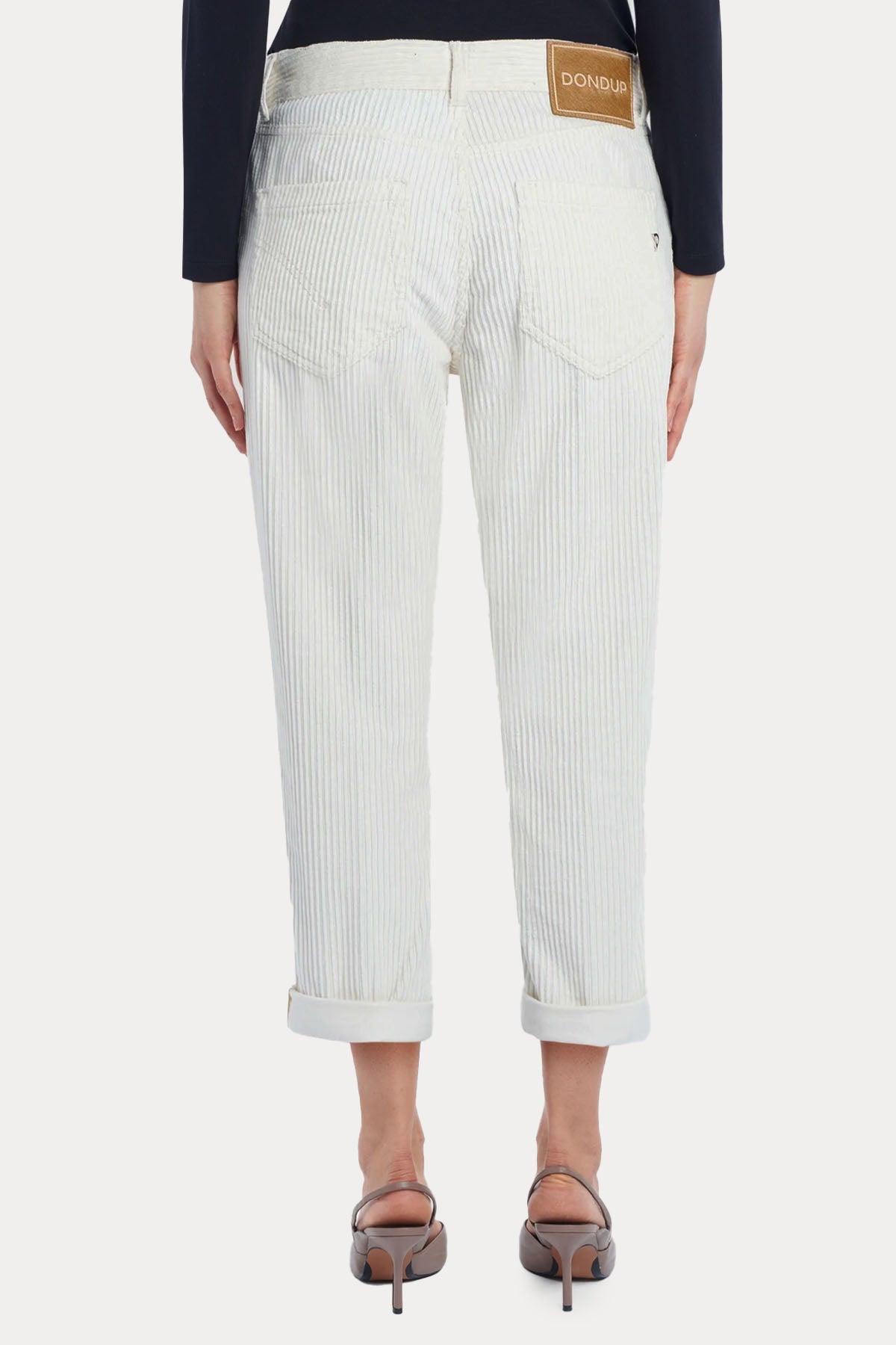 Dondup Koons Loose Fit Yüksek Bel Fitilli Kadife Pantolon