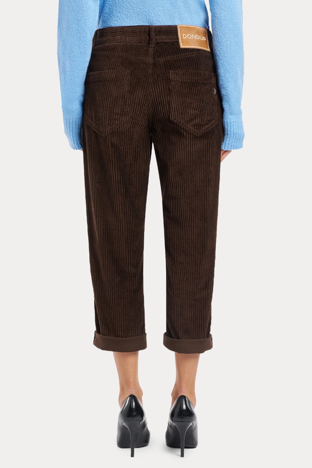 Dondup Koons Loose Fit Yüksek Bel Fitilli Kadife Pantolon