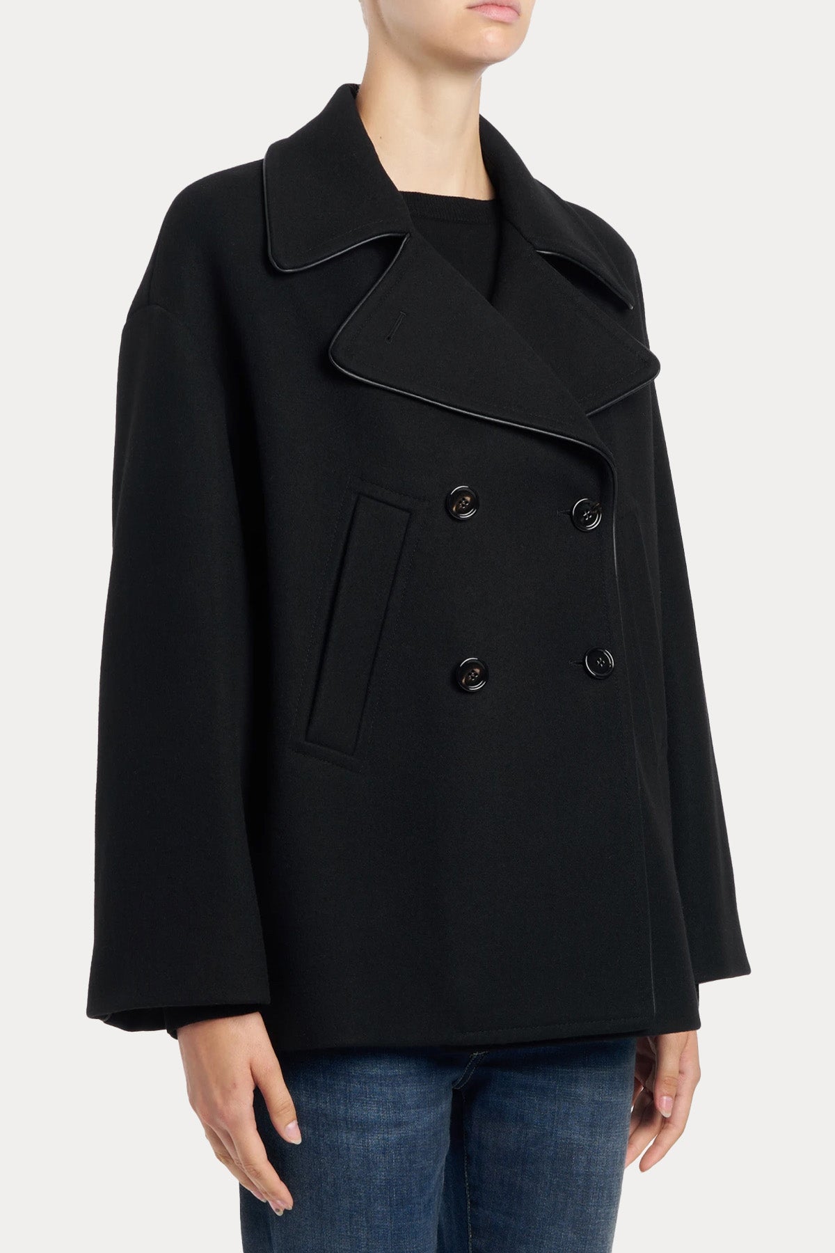 Dondup Geniş Kesim Kruvaze Kaşmir Yün Kaban