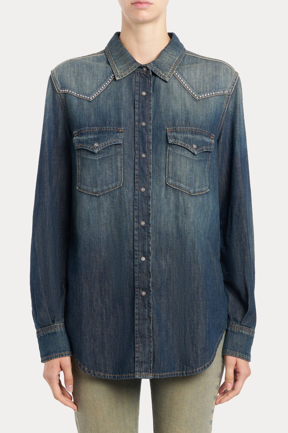 Dondup Regular Fit Troklu Denim Gömlek