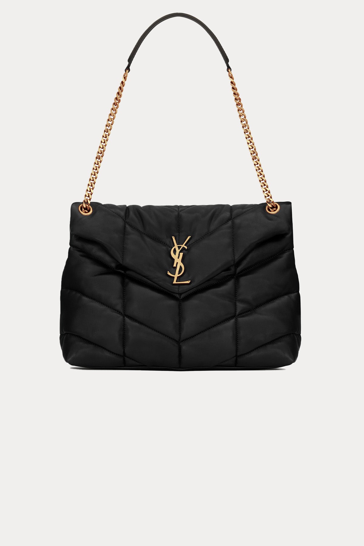 Saint Laurent Logolu Medium Deri Omuz Çantası