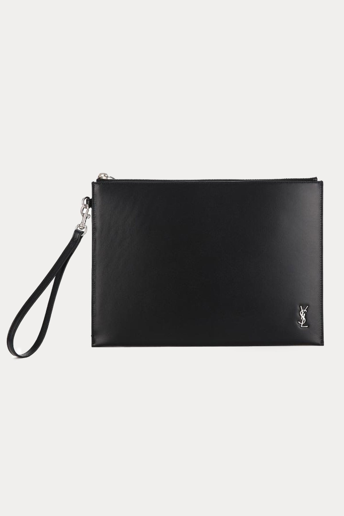 Saint Laurent Logolu Medium Deri Clutch Çanta