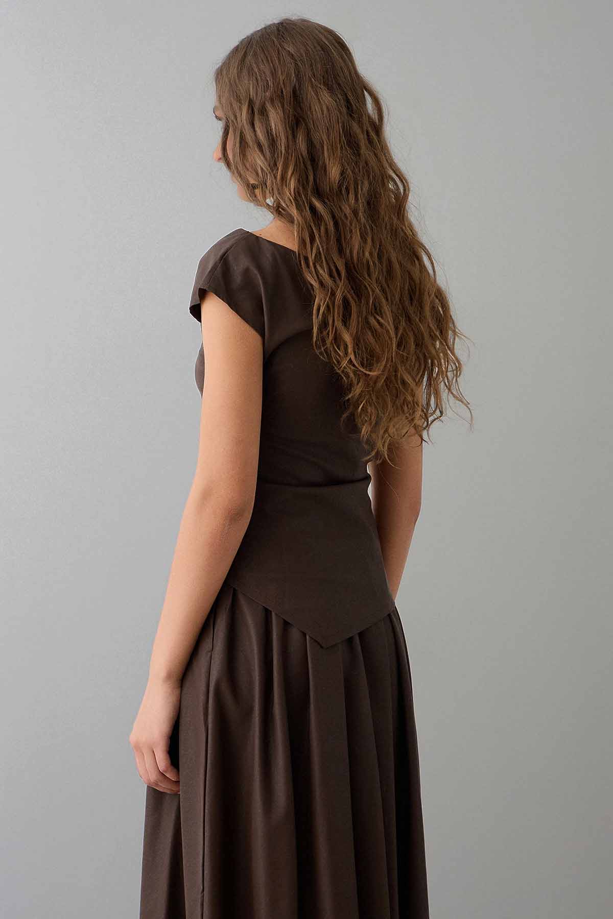 Bsb Asimetrik Kesim Deri Bluz