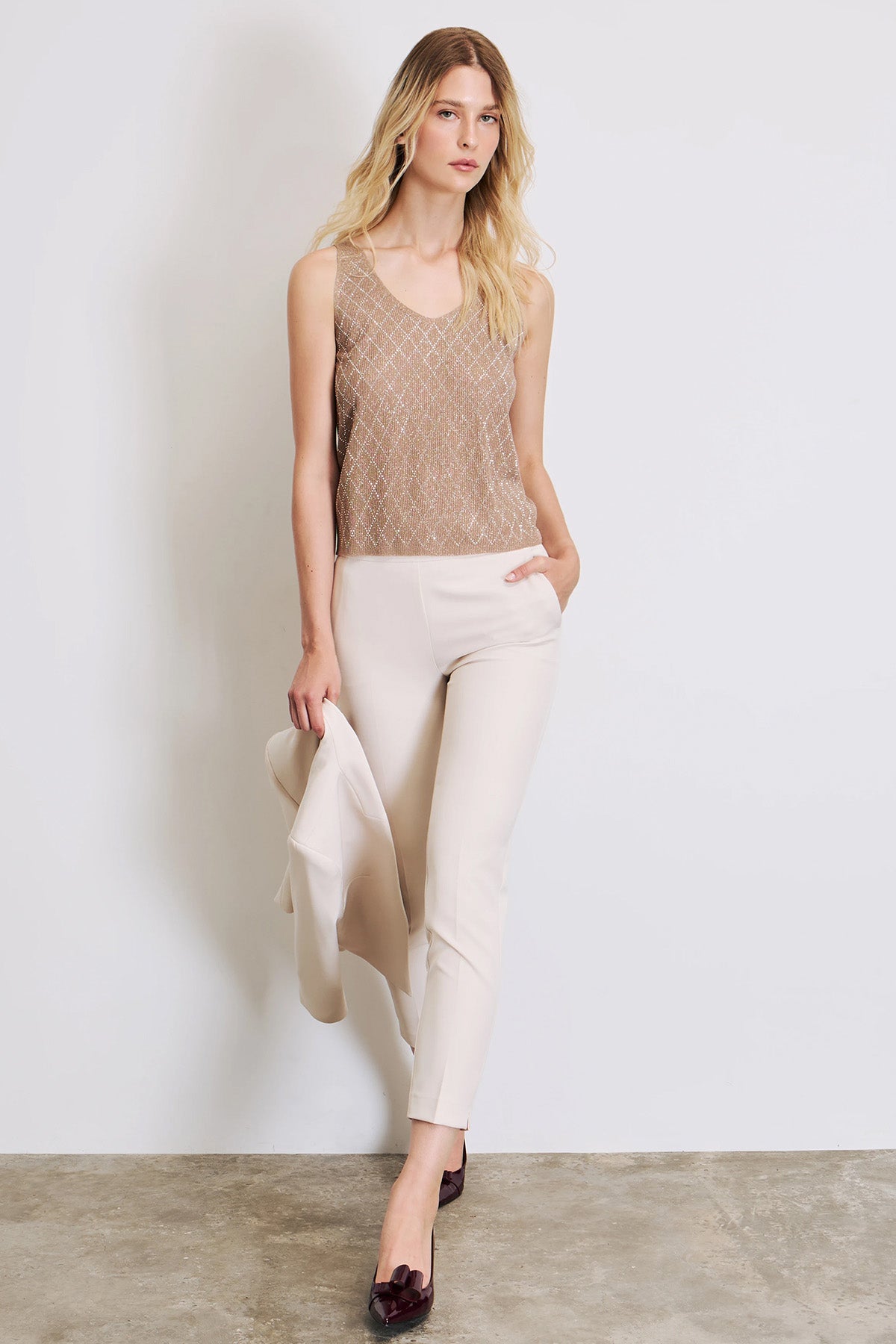 Bsb Slim Fit Yüksek Belli Yandan Cepli Pantolon