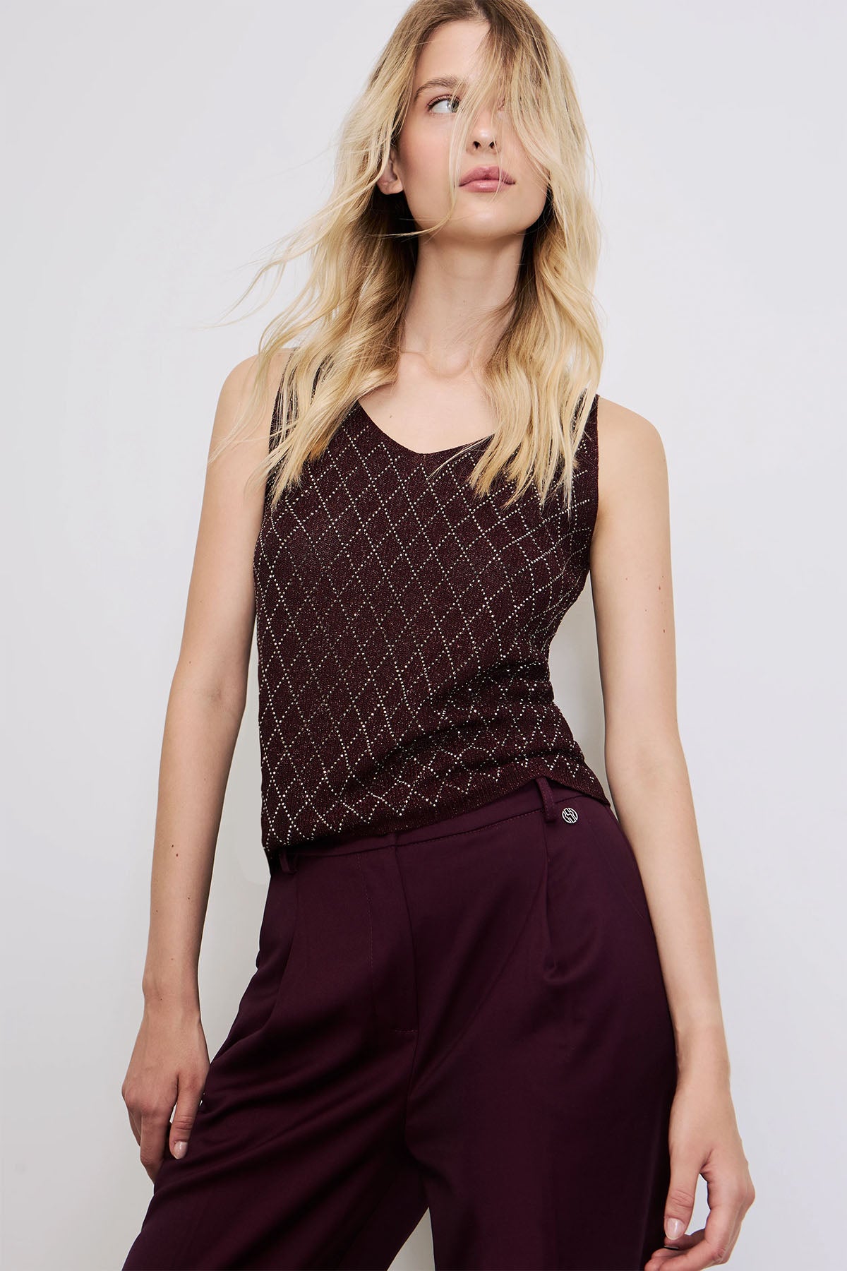 Bsb V Yaka Örgü Bluz