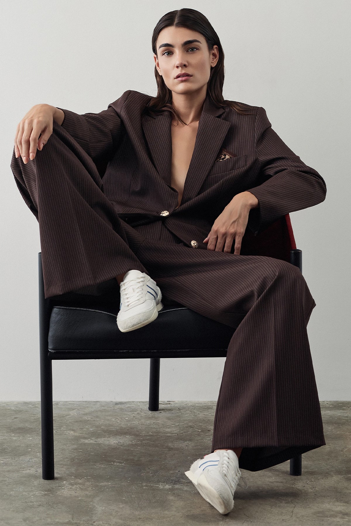 Bsb Relaxed Fit Çizgili Blazer Ceket-Ceket-Libas