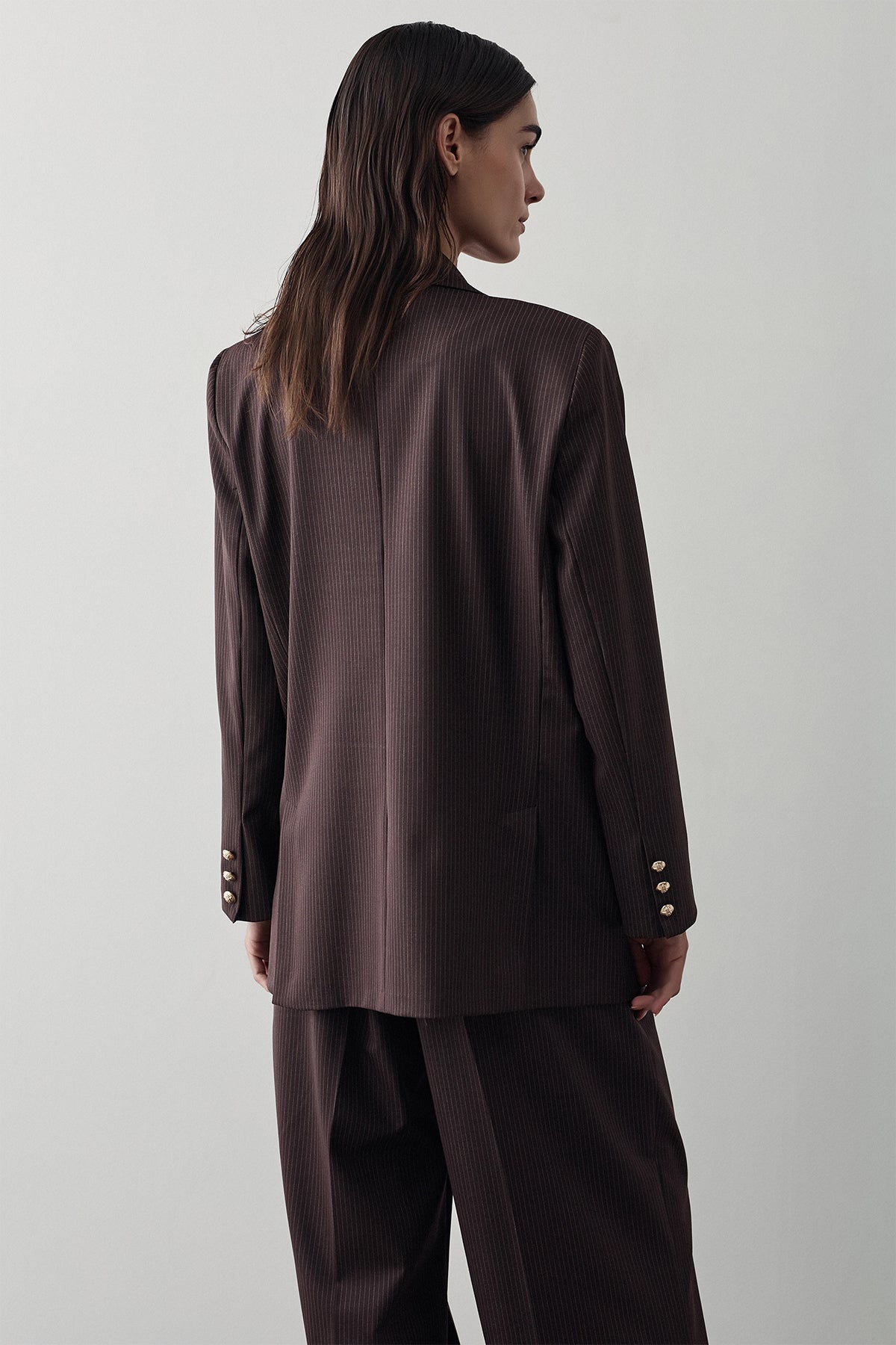 Bsb Relaxed Fit Çizgili Blazer Ceket-Ceket-Libas