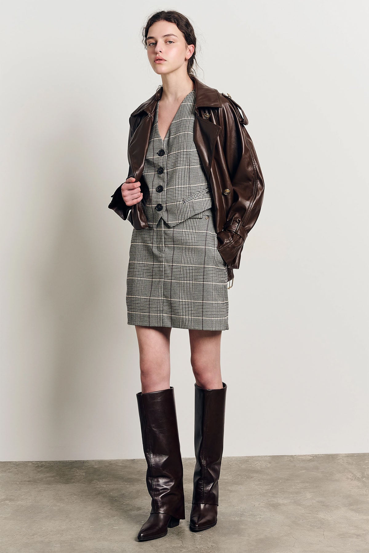 Bsb Ekose Desenli Mini Etek