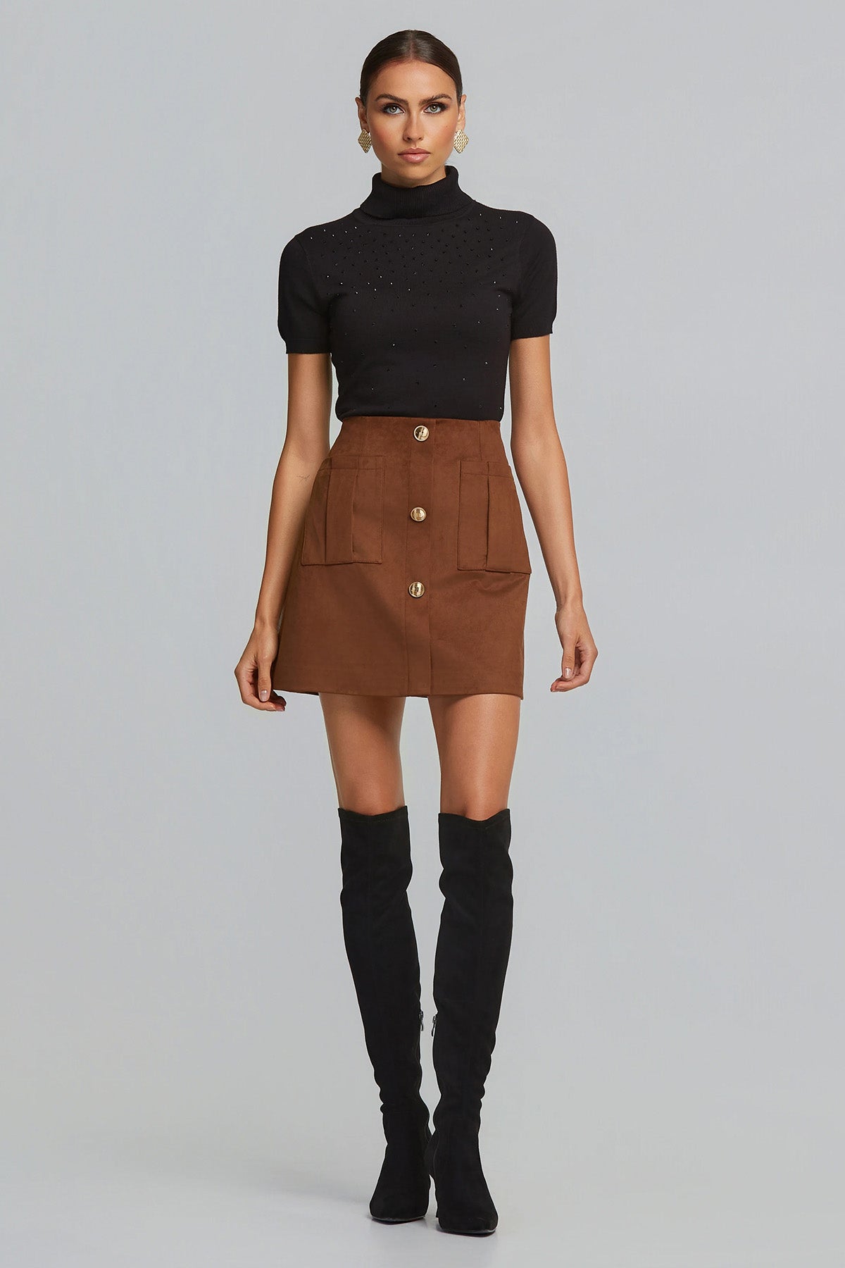 Lynne Süet Mini Etek