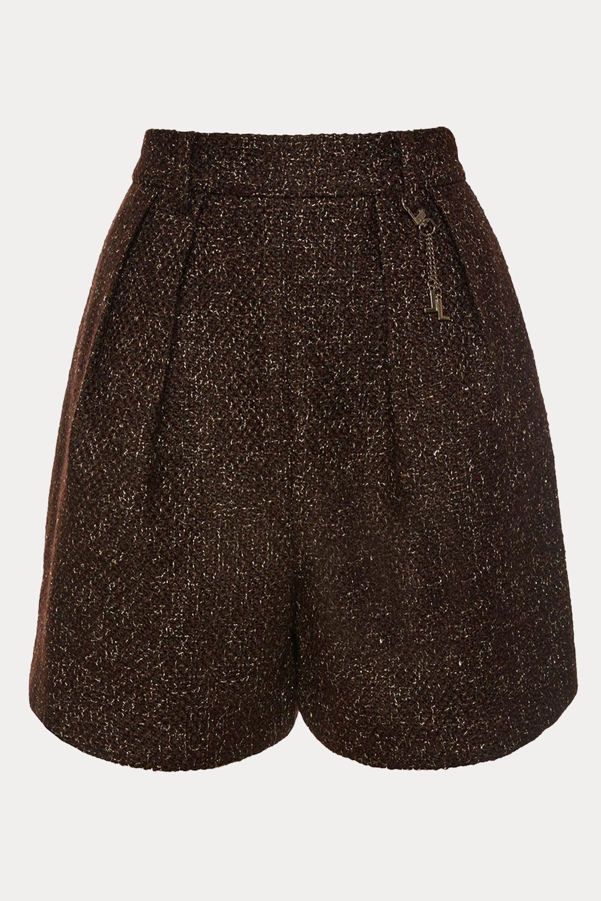 Lynne Relaxed Fit Çift Pileli Yandan Cepli Şort