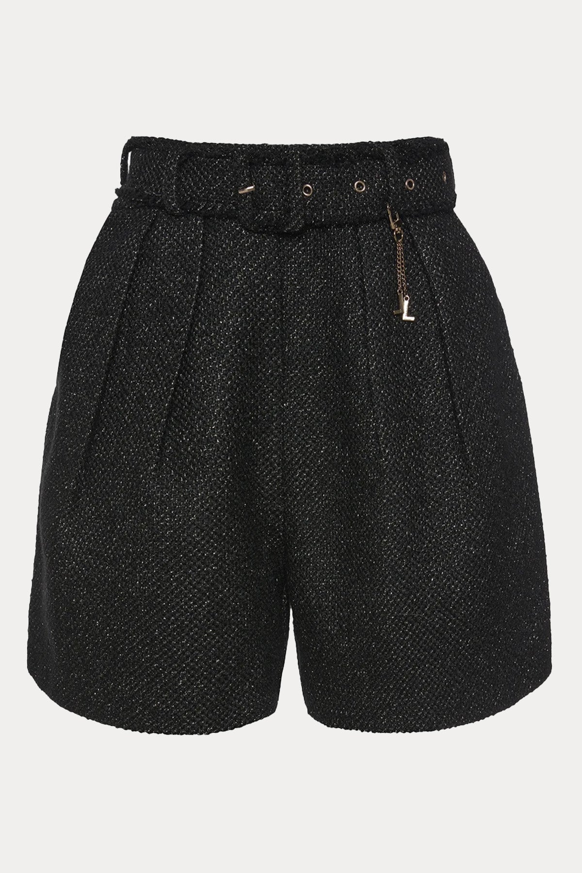 Lynne Relaxed Fit Çift Pile Kemerli Şort