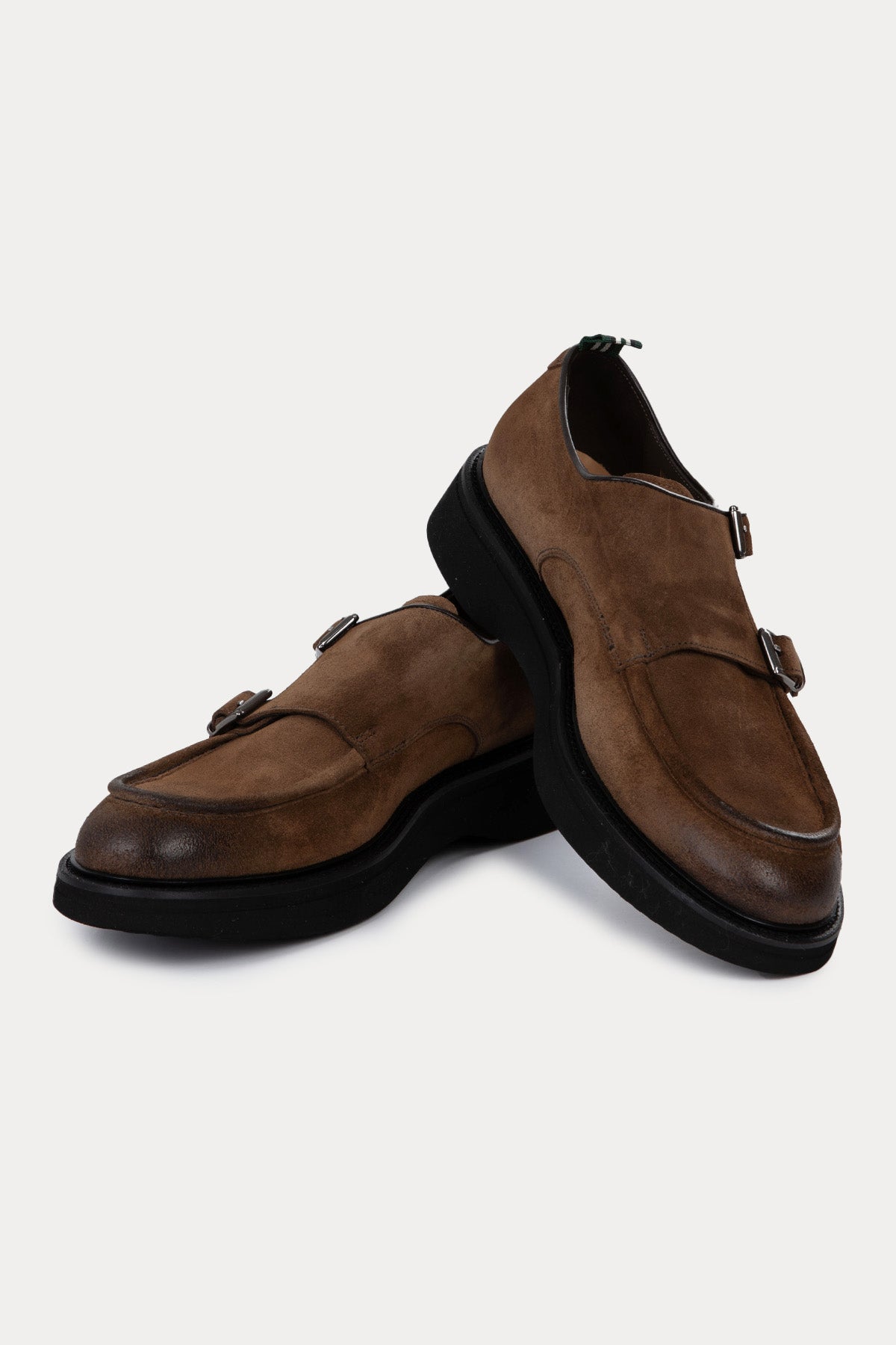 Green George Çift Tokalı Süet Loafer Ayakkabı